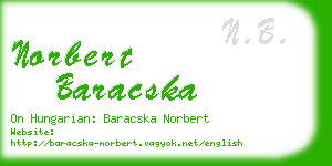 norbert baracska business card